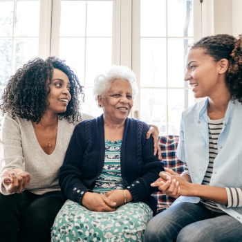 Multigenerational female discussing health