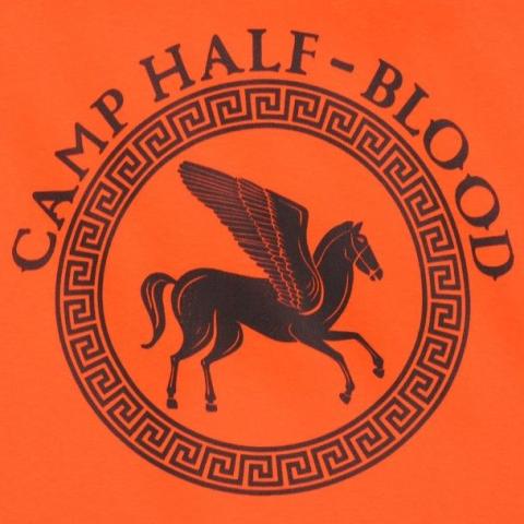 Camp Half-Blood logo with a Pegasus inside a ring