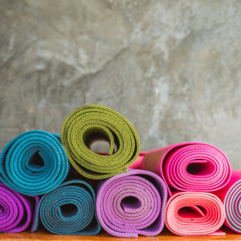 Rolled up yoga mats